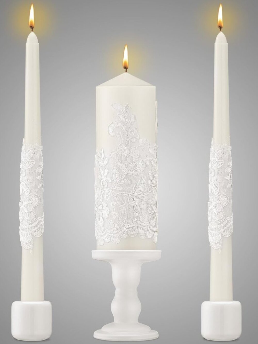 Unity Candles for Wedding Ceremony with Holder,Ceramics